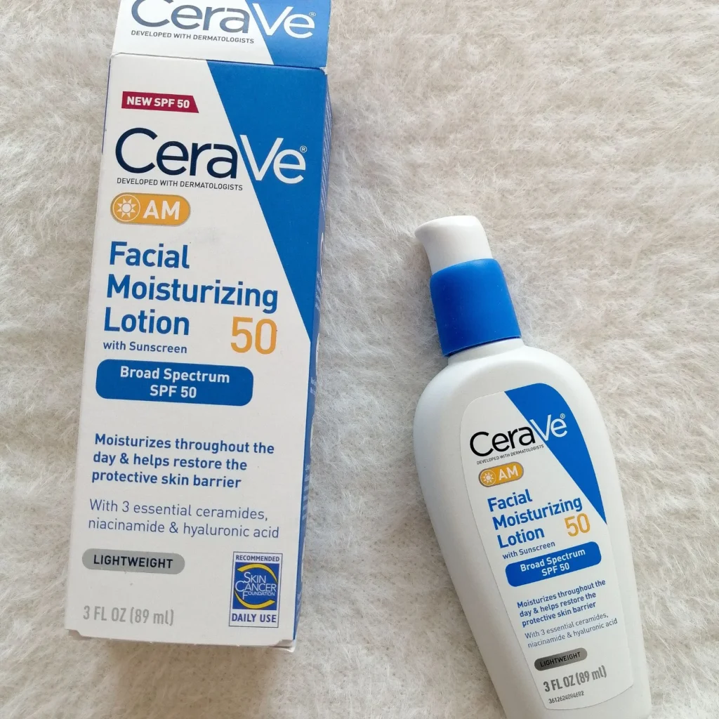 CeraVe AM Facial Moisturizing Lotion SPF 50 | Daily Fragrance Free Face Moisturizer with SPF