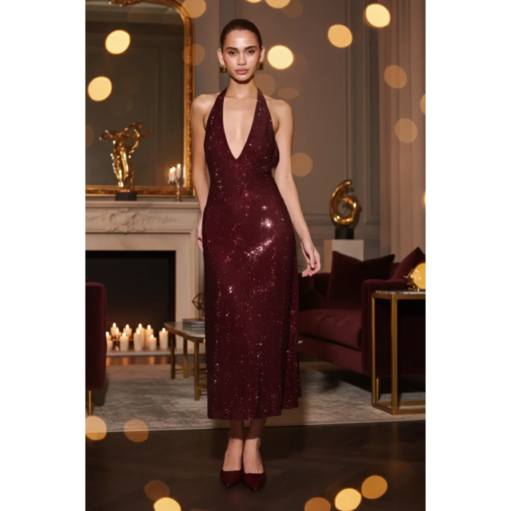 Rich, Warm & Unapologetically Festive Luxe Guide To Mahogany Holiday Dresses